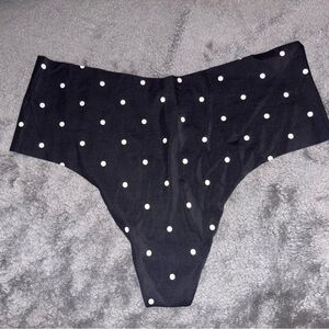 Victoria's Secret Black and White Polka Dot Thong
